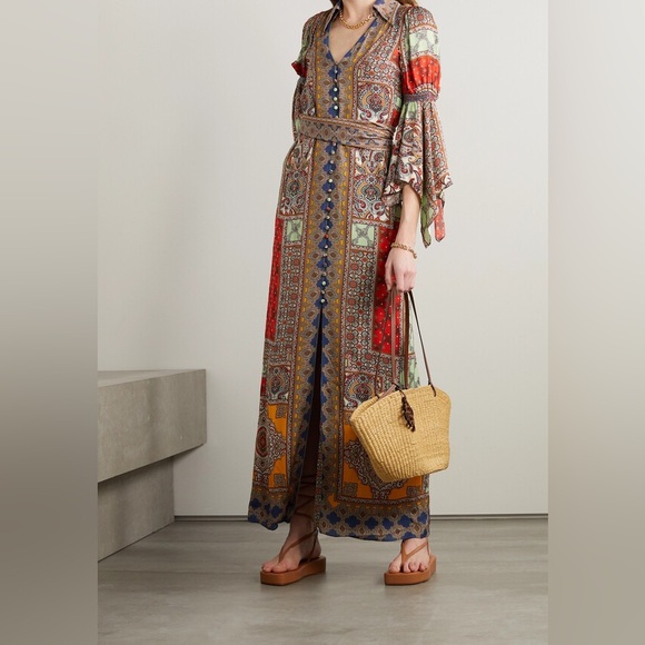 Sz XS ALICE + OLIVIA Jaylen Scarf Print Maxi Dress NWT - Picture 1 of 13